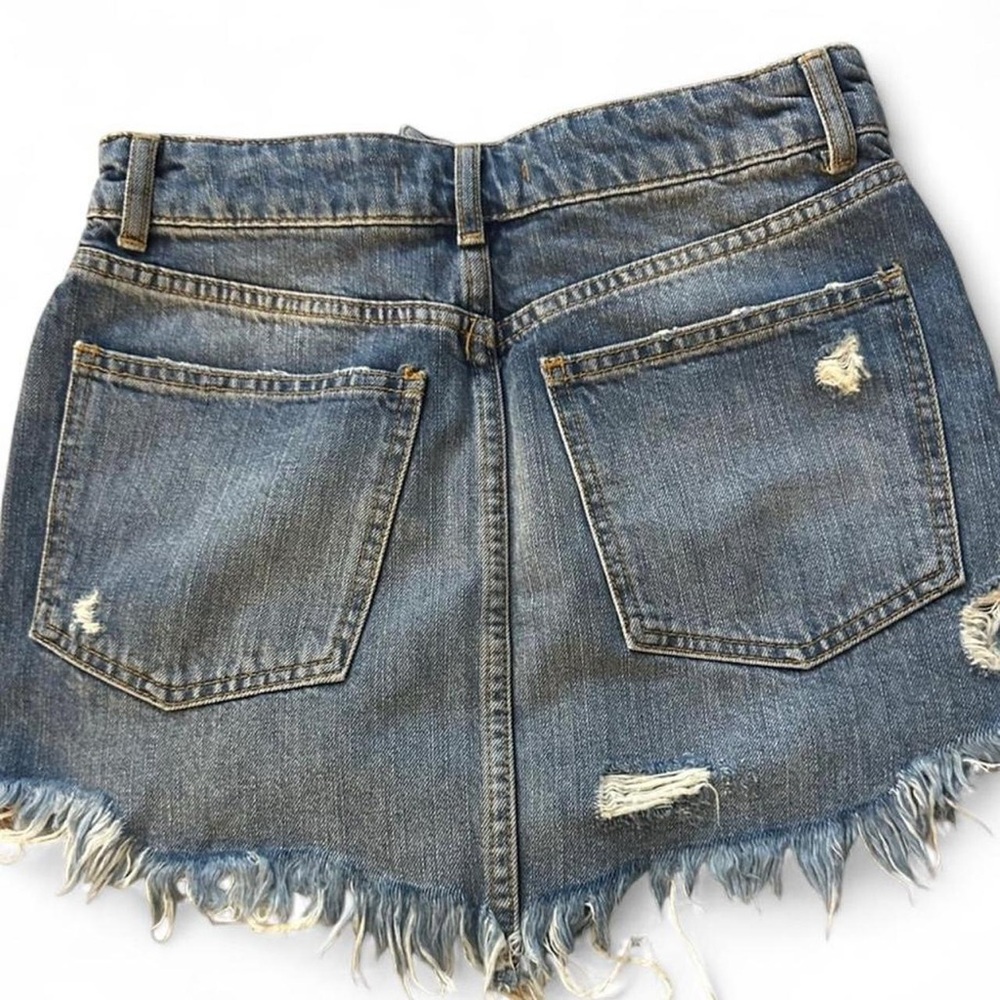 Free People Floral Rose Embroidered Mini Skirt Era Girly Coquette Girly Sz 00 - Picture 3 of 4